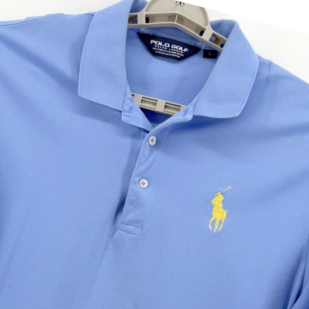 Polo Golf Ralph Lauren Polo Shirt Mens Large Blue Pima Cotton Embroidered Preppy